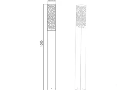 Wegeleuchte Edelstahl in Anthrazit mit E27 LED & Dekorstanzung, Höhe 100cm