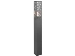 Wegeleuchte Edelstahl in Anthrazit mit E27 LED & Dekorstanzung, Höhe 100cm
