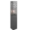 Wegeleuchte Edelstahl in Anthrazit mit E27 LED & Dekorstanzung, Höhe 60cm