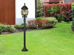 Wegeleuchte ELVO nostalgische Laterne, Aluminium Schwarz Höhe 100cm