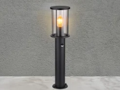 Wegeleuchte GRACEY mit Bewegungsmelder aus Edelstahl mit Rauchglas, H: 60cm