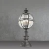 Wegeleuchte HALLERON im Jugendstil mit Glaskugel, Anthrazit Höhe 70cm