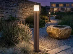 Wegeleuchte HOOSIC aus Aluminium in Rostoptik E27, Höhe 80cm