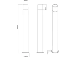 Wegeleuchte HOOSIC aus Aluminium in Rostoptik E27, Höhe 80cm