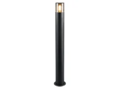 Wegeleuchte HOOSIC aus Aluminium in Schwarz & Rauchfarbig E27, Höhe 80cm