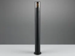 Wegeleuchte HOOSIC aus Aluminium in Schwarz & Rauchfarbig E27, Höhe 80cm