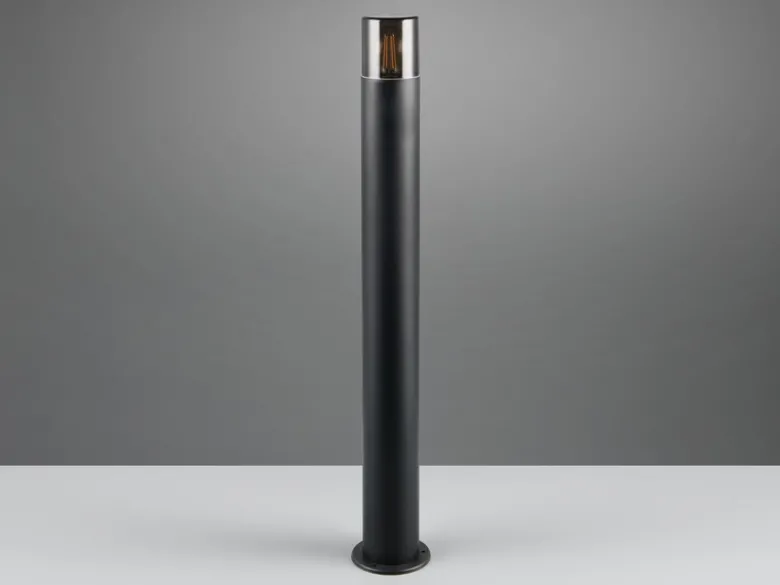 Wegeleuchte HOOSIC aus Aluminium in Schwarz & Rauchfarbig E27, Höhe 80cm
