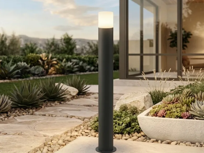 Wegeleuchte HOOSIC aus Aluminium in Anthrazit E27, Höhe 80cm