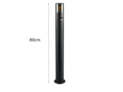 Wegeleuchte HOOSIC mit Bewegungsmelder Schwarz/Rauchfarbig, Höhe 80cm