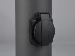 Wegeleuchte HOOSIC mit 2 Steckdosen, Aluminium Anthrazit E27, Höhe 80cm