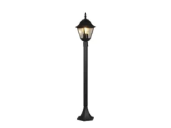 Wegeleuchte LIVENZA nostalgische Laterne, Aluminium Schwarz, Höhe 100cm