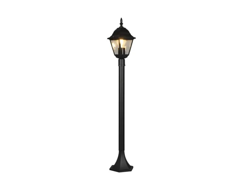 Wegeleuchte LIVENZA nostalgische Laterne, Aluminium Schwarz, Höhe 100cm
