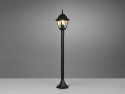 Wegeleuchte LIVENZA nostalgische Laterne, Aluminium Schwarz, Höhe 100cm