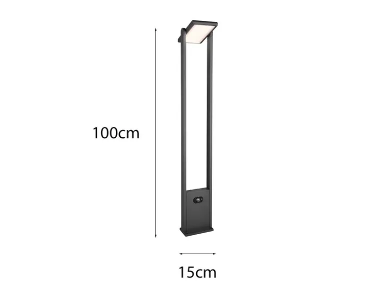 Wegeleuchte MALAWI mit Solar und Strom, Hybrid mit Bewegungsmelder Höhe 101cm