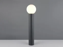 Wegeleuchte MURES aus Aluminium in Anthrazit mit Glaskugel, Höhe 80cm