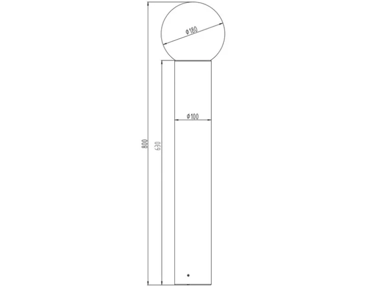 Wegeleuchte MURES aus Aluminium in Anthrazit mit Glaskugel, Höhe 80cm