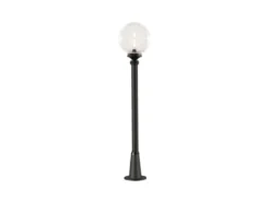 Wegeleuchte ORION Aluminium Schwarz mit Glaskugel, Höhe 118cm