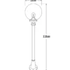 Wegeleuchte ORION Aluminium Weiß mit Glaskugel, Höhe 118cm