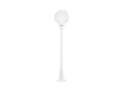 Wegeleuchte ORION Aluminium Weiß mit Glaskugel, Höhe 118cm