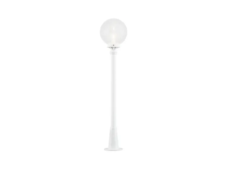 Wegeleuchte ORION Aluminium Weiß mit Glaskugel, Höhe 118cm