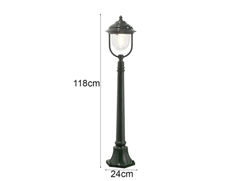 Wegeleuchte PARMA Gartenlaterne im Landhausstil, Grün Höhe 118cm