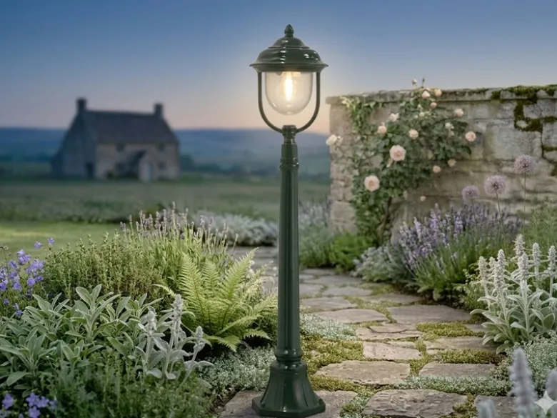 Wegeleuchte PARMA Gartenlaterne im Landhausstil, Grün Höhe 118cm