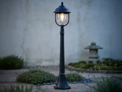 Wegeleuchte PARMA Gartenlaterne im Landhausstil, Schwarz Höhe 118cm