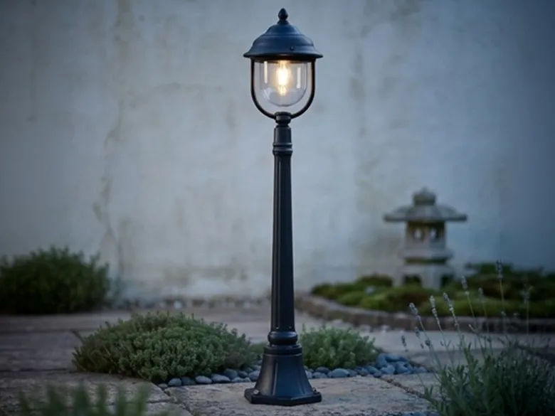 Wegeleuchte PARMA Gartenlaterne im Landhausstil, Schwarz Höhe 118cm