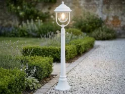 Wegeleuchte PARMA Gartenlaterne im Landhausstil, Weiß Höhe 118cm