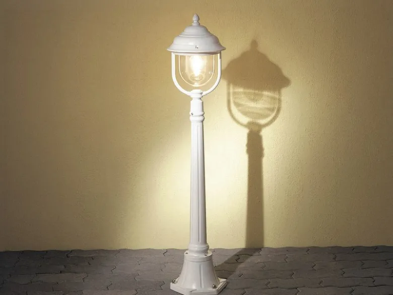 Wegeleuchte PARMA Gartenlaterne im Landhausstil, Weiß Höhe 118cm