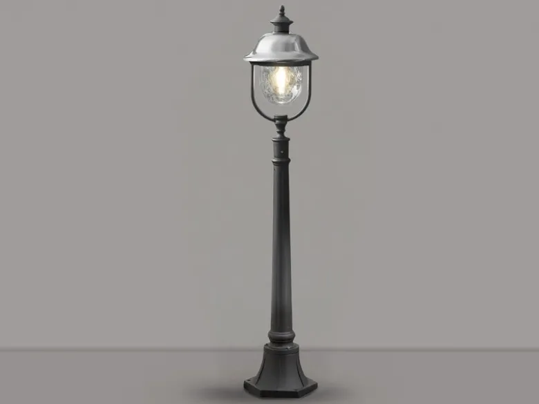 Wegeleuchte PARMA im Landhausstil, Schwarz-Silber, Höhe 125cm
