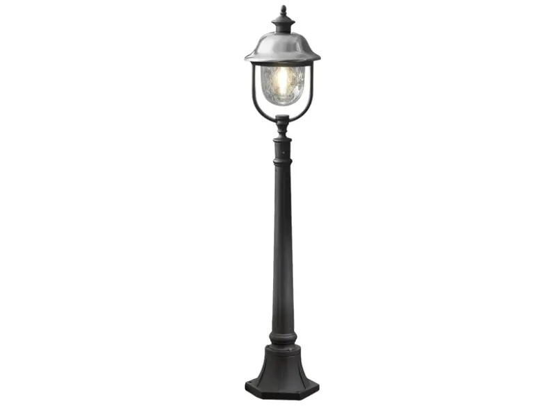 Wegeleuchte PARMA im Landhausstil, Schwarz-Silber, Höhe 125cm