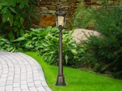 Wegeleuchte PHILADELPHIA Jugendstil mit Amberglas, Höhe 117cm