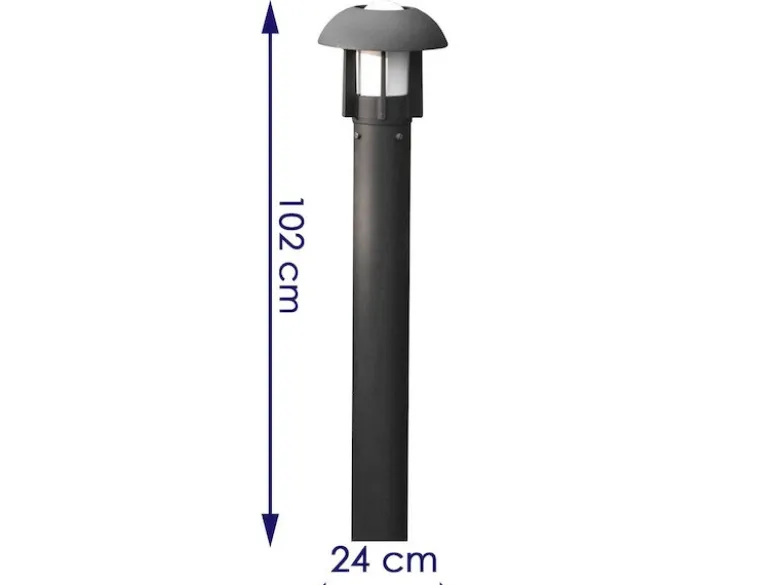 Wegeleuchte / Pollerleuchte HEIMDAL, Höhe 102 cm, Alu schwarz / Glas opal, E27