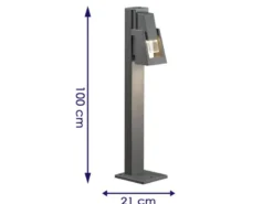 Wegeleuchte POTENZA, Aluminium anthrazit, GU10-Sockel, Höhe 100 cm, IP54