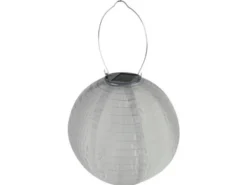 Weiße Solarlaterne Gartenlampion mit LED, Ø 25cm, Ein/Ausschalter, Wetterfest