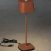 Wiederaufladbare Akku LED Outdoor Tischleuchte CAPRI dimmbar in Braun, Höhe 36cm