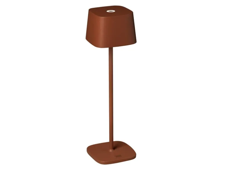 Wiederaufladbare Akku LED Outdoor Tischleuchte CAPRI dimmbar in Braun, Höhe 36cm