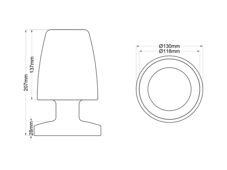 Wiederaufladbare Akku LED Tischleuchte DORA für draußen, Höhe 20cm