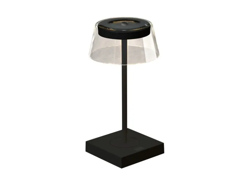 Wiederaufladbare LED Outdoor Akku Tischleuchte SCILLA dimmbar Schwarz, Höhe 27cm