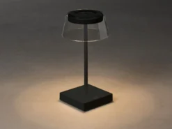 Wiederaufladbare LED Outdoor Akku Tischleuchte SCILLA dimmbar Schwarz, Höhe 27cm