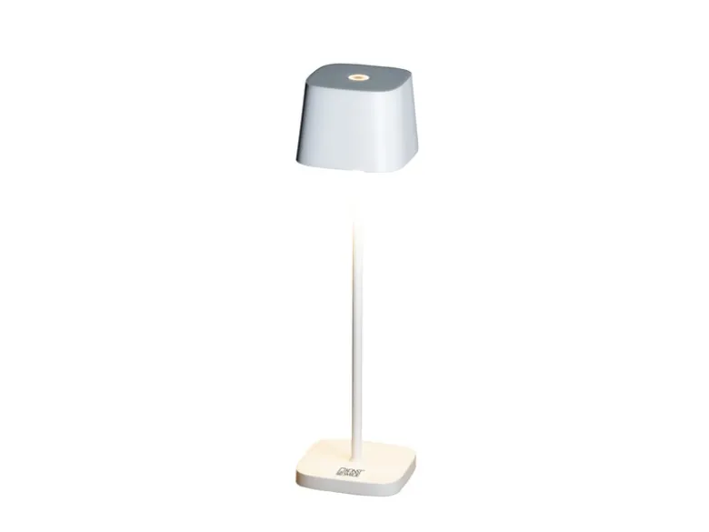 Wiederaufladbare LED Outdoor Tischleuchte CAPRI dimmbar in Weiß, Höhe 25cm