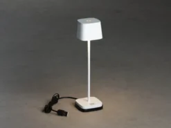 Wiederaufladbare LED Outdoor Tischleuchte CAPRI dimmbar in Weiß, Höhe 25cm
