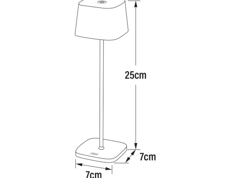 Wiederaufladbare LED Outdoor Tischleuchte CAPRI dimmbar in Weiß, Höhe 25cm