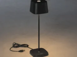 Wiederaufladbare LED Outdoor Akku Tischleuchte CAPRI dimmbar Schwarz, Höhe 36cm