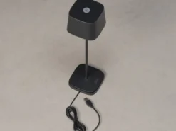 Wiederaufladbare LED Outdoor Akku Tischleuchte CAPRI dimmbar Schwarz, Höhe 36cm