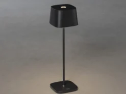Wiederaufladbare LED Outdoor Akku Tischleuchte CAPRI dimmbar Schwarz, Höhe 36cm