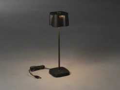 Wiederaufladbare LED Outdoor Tischleuchte NICE dimmbar in Schwarz, Höhe 36cm