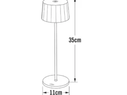 Wiederaufladbare LED Outdoor Akku Tischleuchte POSITANO dimmbar Schwarz, H: 35cm