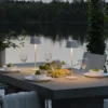 Wiederaufladbare LED Outdoor Akku Tischleuchte CAPRI dimmbar in Weiß, Höhe 36cm